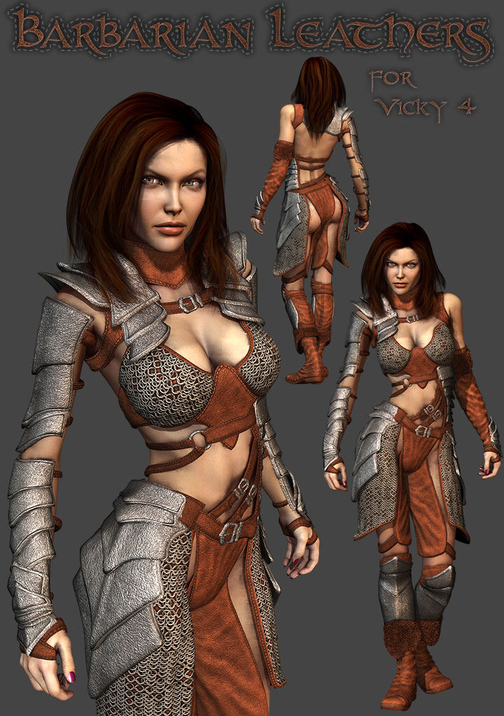 Barbarian Leathers for V4_DAZ3D下载站