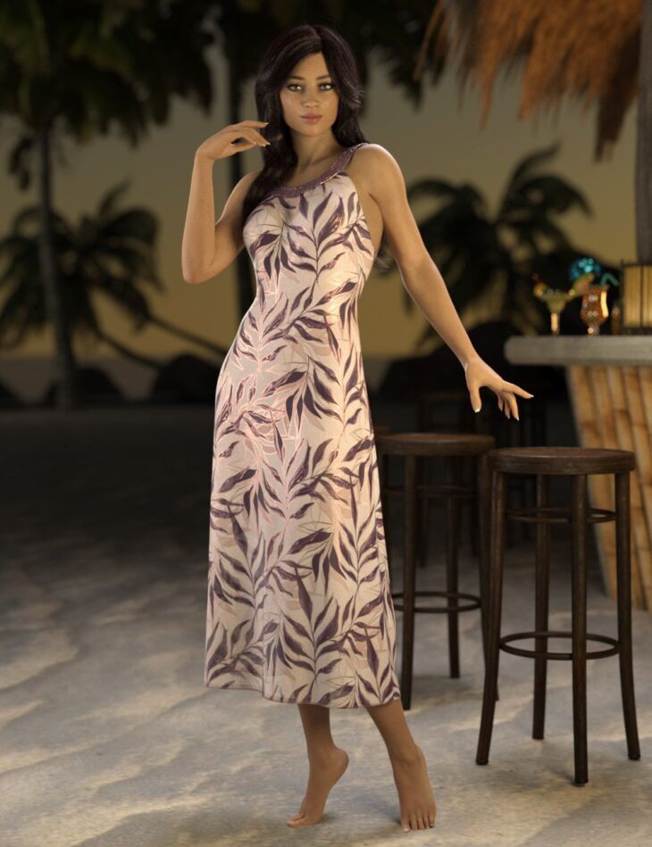Beach Dress Deluxe for Genesis 8 and 8.1 Females_DAZ3D下载站