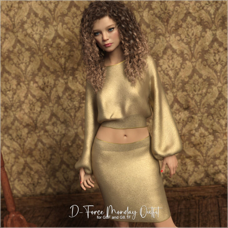 D-Force Monday Outfit for G8F & G8.1F_DAZ3DDL