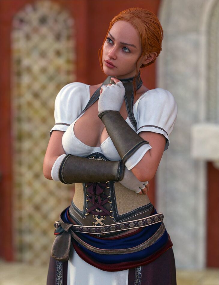 Eveline Medieval Tavern Maid Bundle for Genesis 9, 8.1 and 8 Female_DAZ3DDL