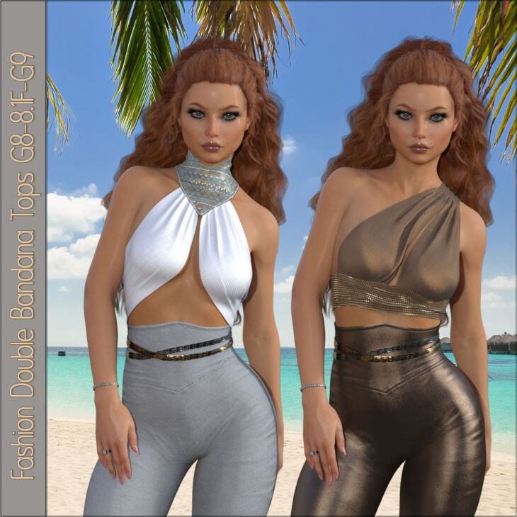 Fashion Double Bandana Tops G8-8.1F-G9_DAZ3D下载站