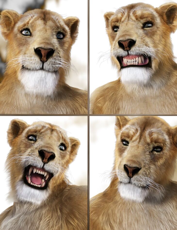 JW Expressions for Niketa the Lioness_DAZ3DDL