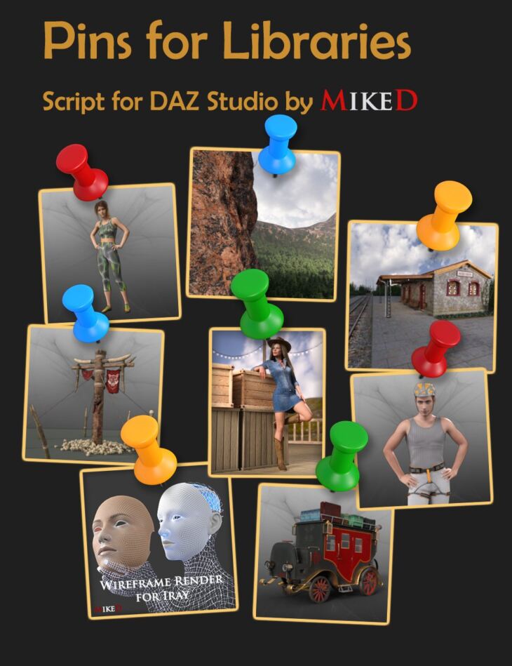 MD Pins for Libraries_DAZ3D下载站