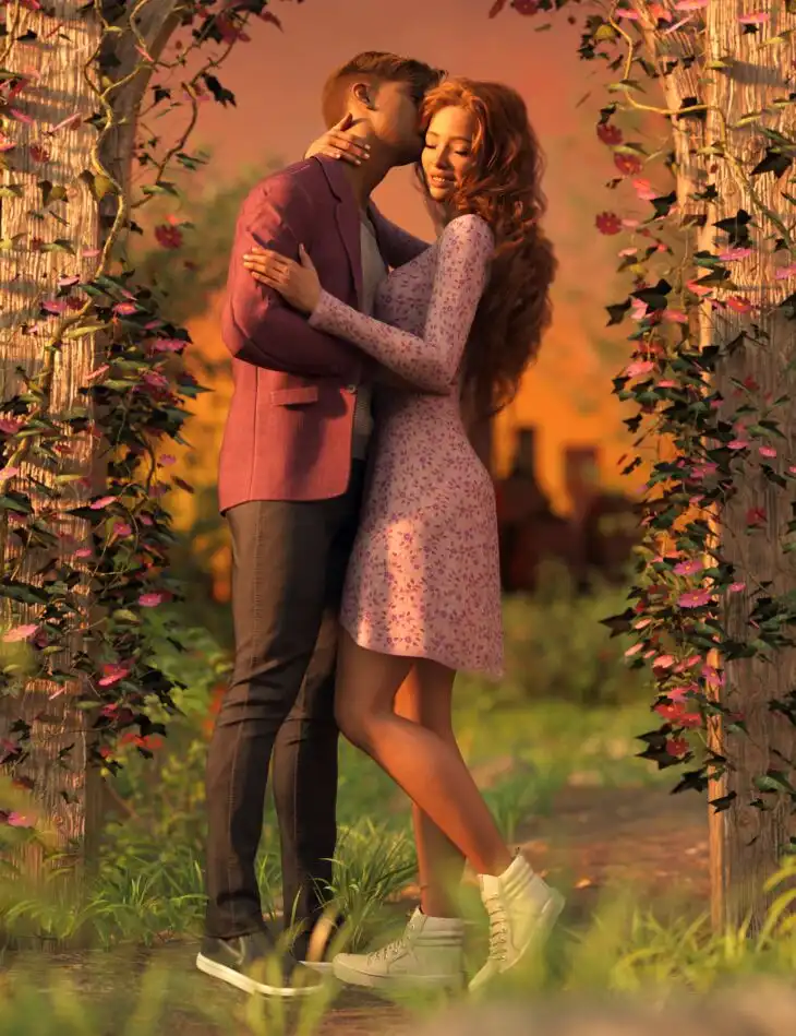 My Everything Couple Poses for Genesis 9_DAZ3D下载站