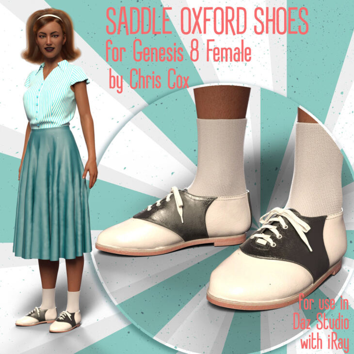Saddle Oxford Shoes for G8F_DAZ3D下载站