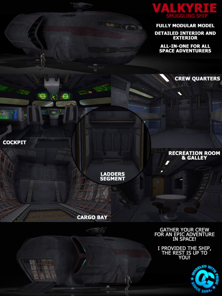 Spaceship with Detailed Interior_DAZ3DDL