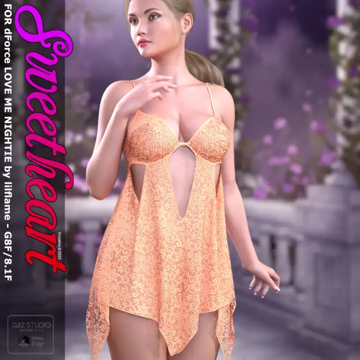 Sweetheart Textures for dForce Love Me Nightie_DAZ3DDL