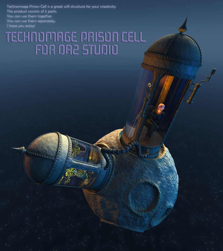 Technomage Prison Cell for Daz Studio_DAZ3D下载站