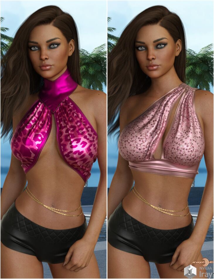 VERSUS – Double Bandana Tops for Genesis 8-8.1F and G9_DAZ3DDL