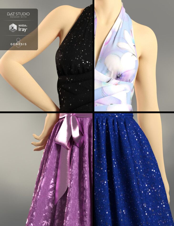 dForce Iconic Dress Textures Add-On_DAZ3D下载站