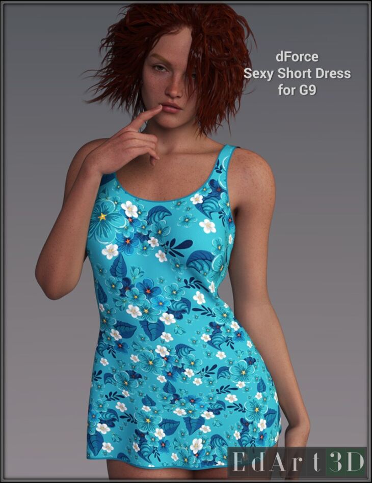 dForce Sexy Short Dress for G9 Female_DAZ3D下载站