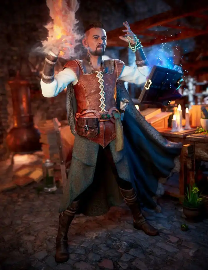 dForce The Young Wizard Outfit for Genesis 8 and 8.1 Males Bundle_DAZ3DDL