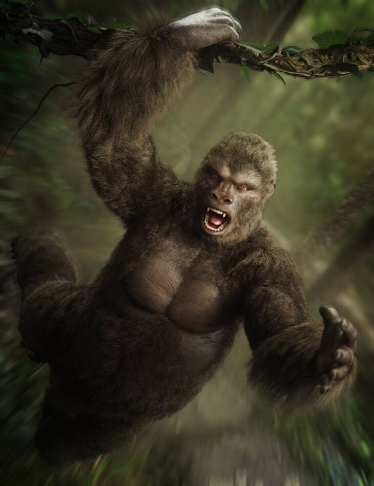 Ape World Gorilla for Genesis 9_DAZ3D下载站