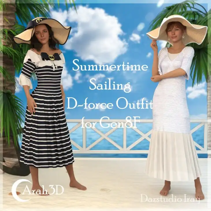 Arah3D Summertime Sailing D-force Outfit for G8F_DAZ3DDL