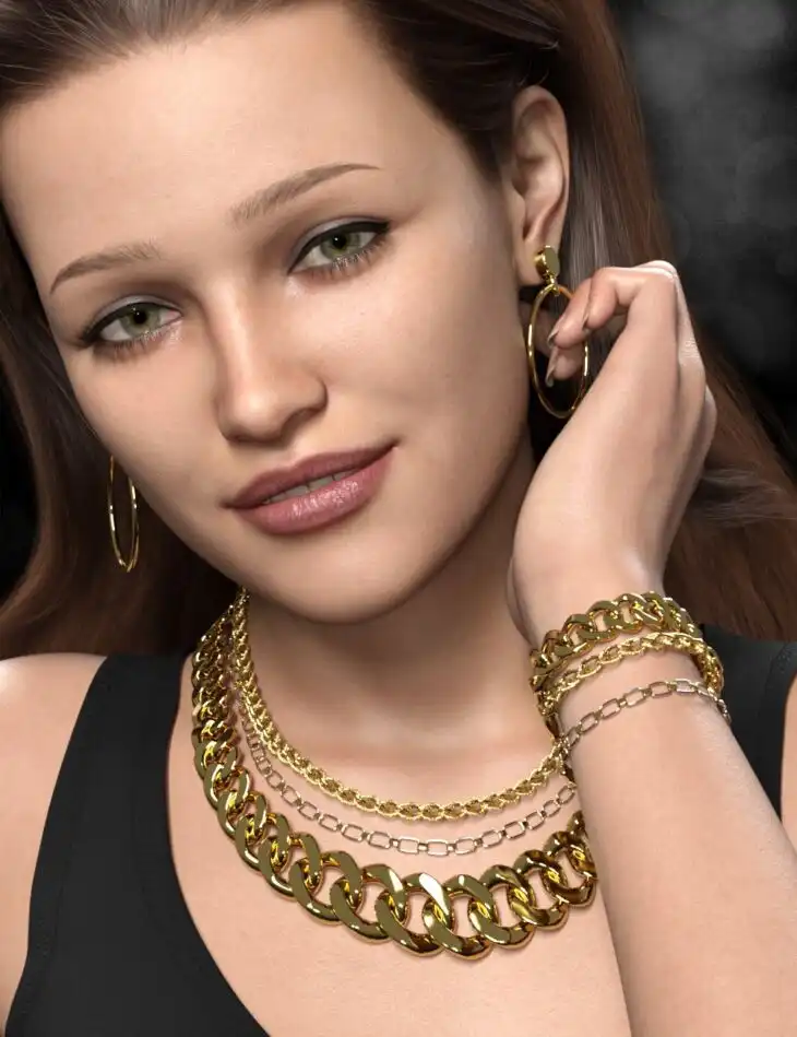 Chain Jewelry for Genesis 9_DAZ3D下载站