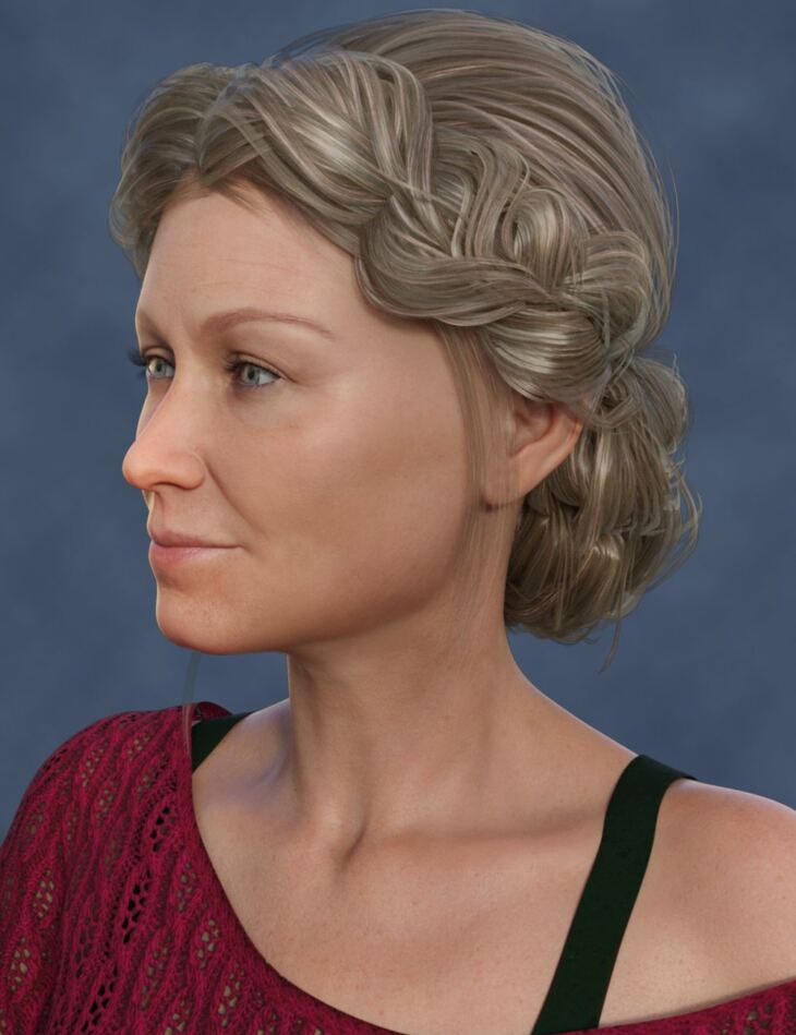 Double-Braid Updo Hairstyle for Aubrey 8 and Genesis 8 Female(s)_DAZ3D下载站