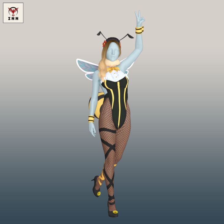 FF7 – Honey Bee Girl Outfit For Genesis 8 Female_DAZ3D下载站