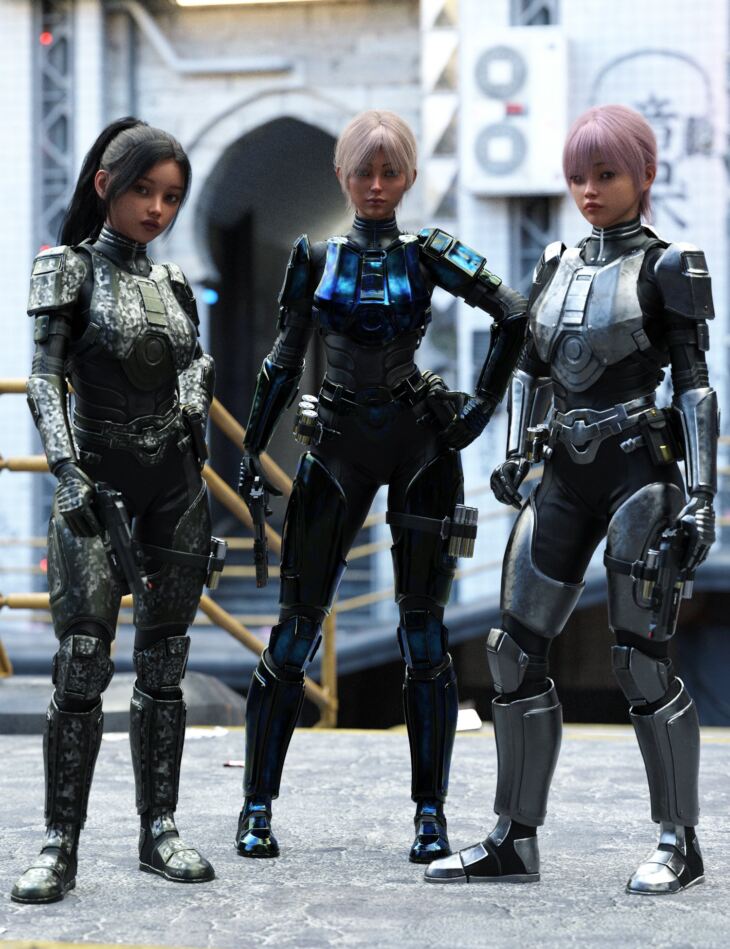 Futuristic Guardian Outfit Texture Add-On_DAZ3D下载站