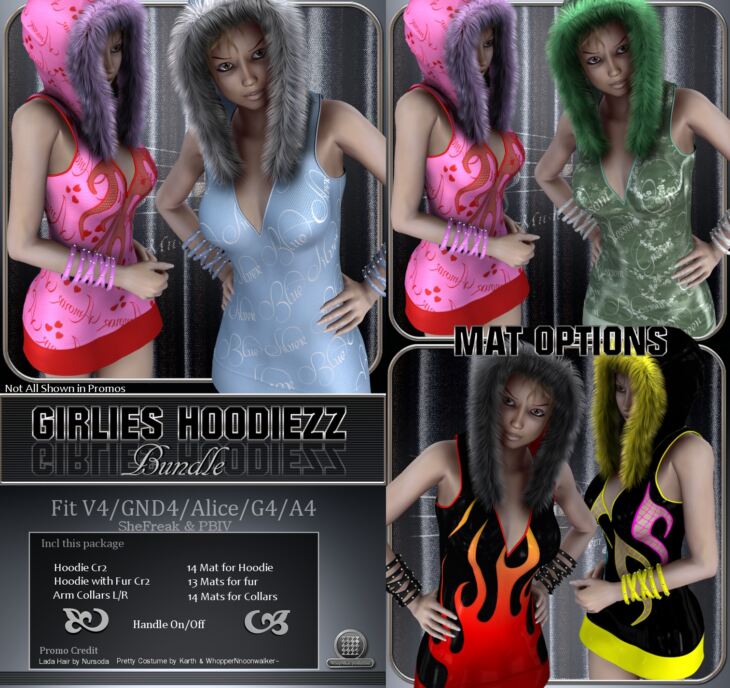 Girls Hoodiezz Bundle_DAZ3D下载站
