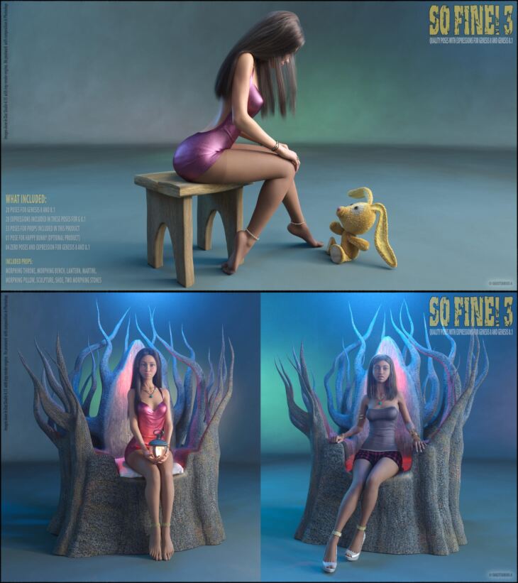 So Fine! 3 – Poses for Genesis 8 and 8.1 Female_DAZ3D下载站