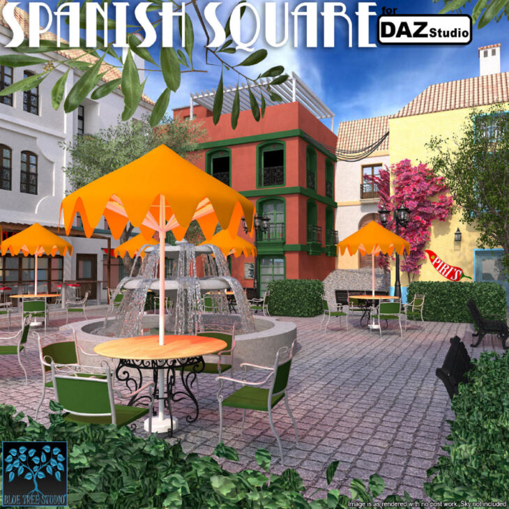 Spanish Square for Daz Studio_DAZ3D下载站