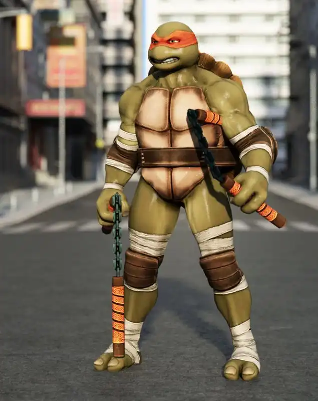 TMNT Michelangelo Stand Alone Figure For Daz Studio_DAZ3DDL