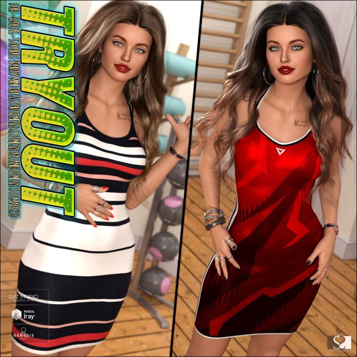 Tryout for dForce Sporty Mini Dress for Genesis 8-8.1F and G9_DAZ3DDL