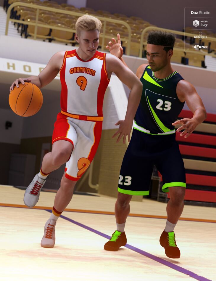 dForce Basketball Uniform Textures_DAZ3D下载站
