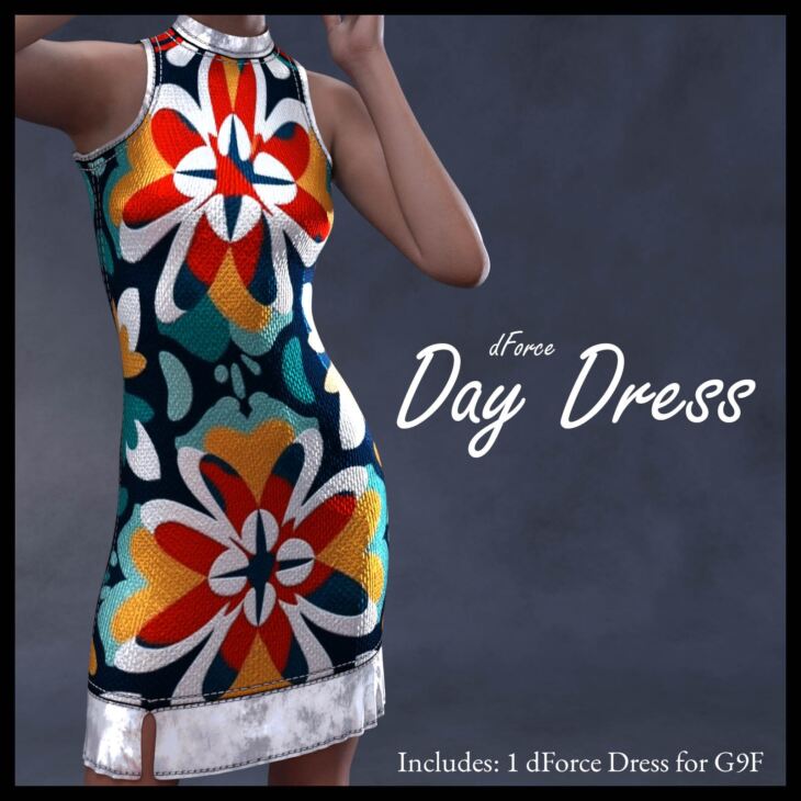 dForce Day Dress for G9F_DAZ3D下载站