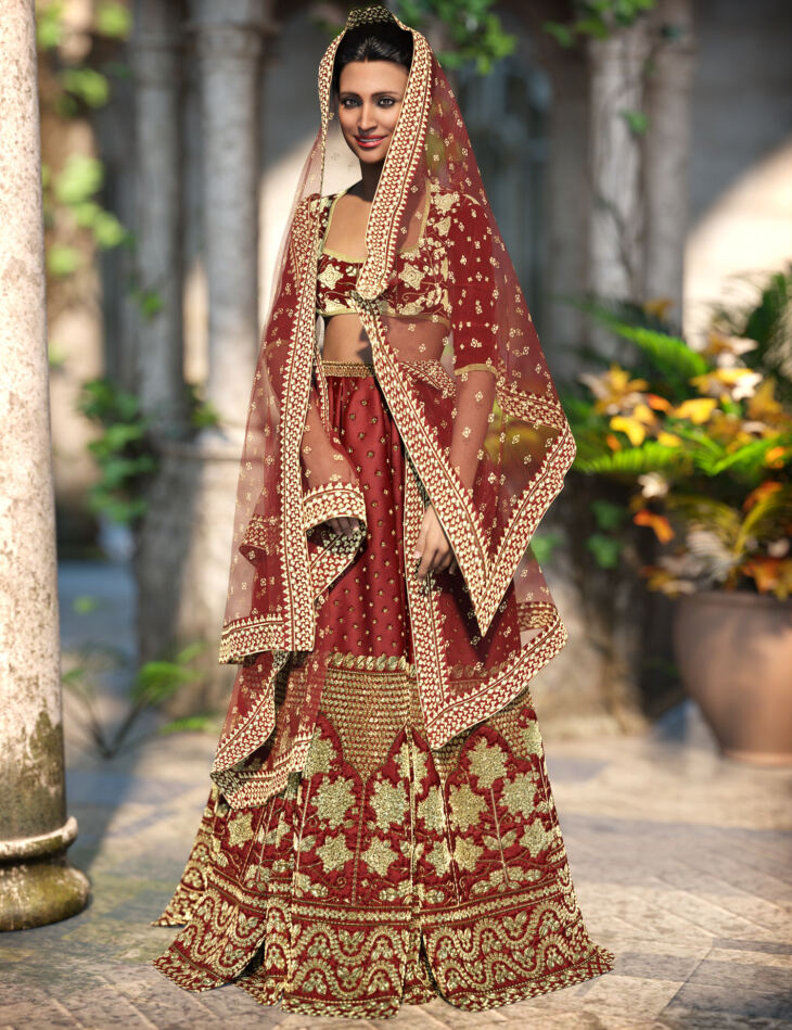 dForce Indian Bride Outfit for Genesis 9_DAZ3DDL