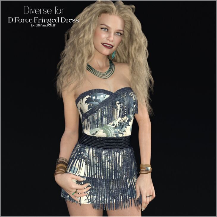 Diverse for D-Force Fringed Dress_DAZ3D下载站
