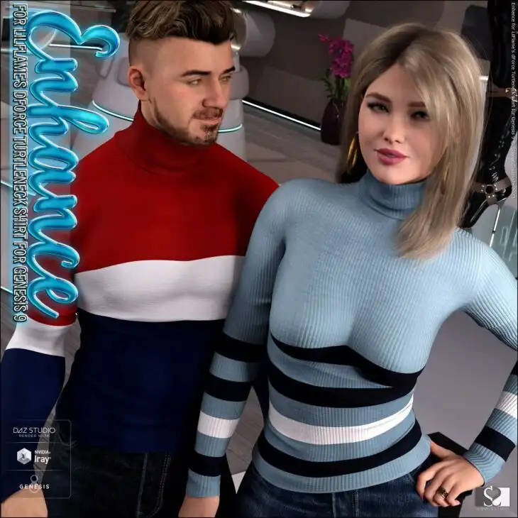 Enhance for dForce Turtleneck Shirt for Genesis 9_DAZ3DDL