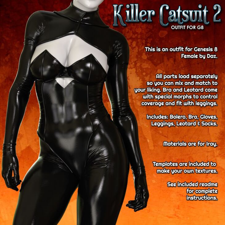 Exnem Killer Catsuit 2 for Genesis 8 Female_DAZ3D下载站