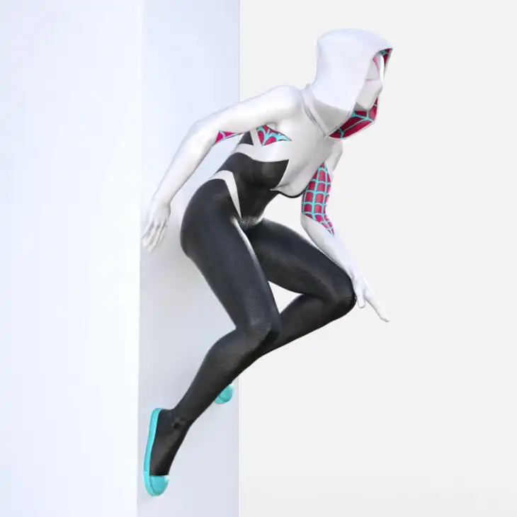 Female Spiderman and Spidergwen Poses Spiderverse Pose Set_DAZ3D下载站
