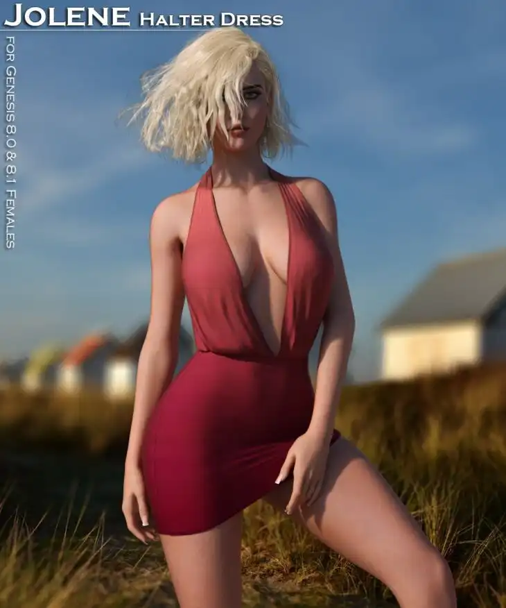 Jolene Halter Dress for Genesis 8.0/8.1 Females_DAZ3DDL