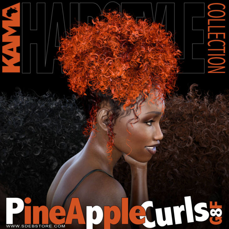 Pineapple Curls Hair for G8F_DAZ3DDL