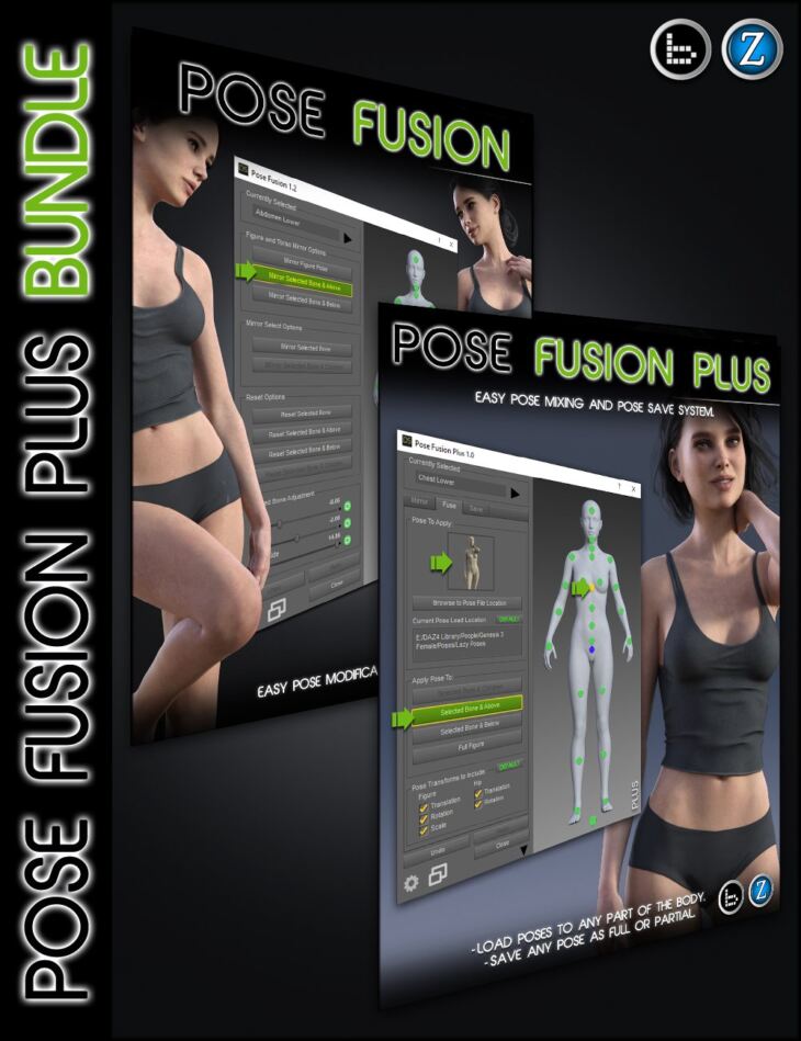 Pose Fusion Plus Bundle for Genesis to Genesis 8 (v1.4)_DAZ3D下载站