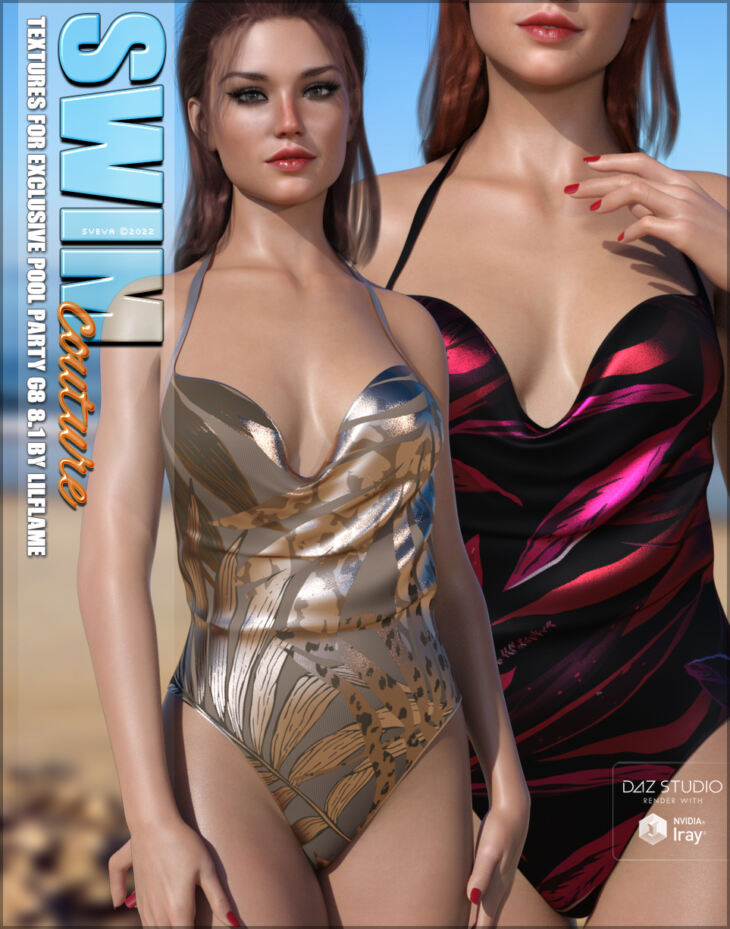 SWIM Couture Textures for dForce Exclusive Pool Party_DAZ3D下载站