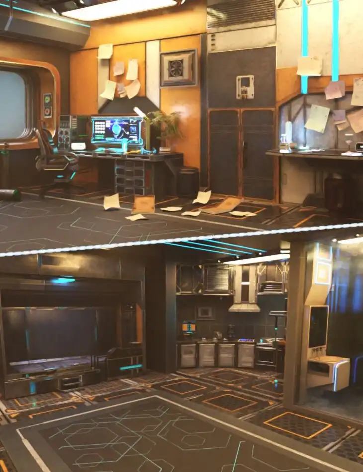 XI Futuristic Home Office_DAZ3D下载站