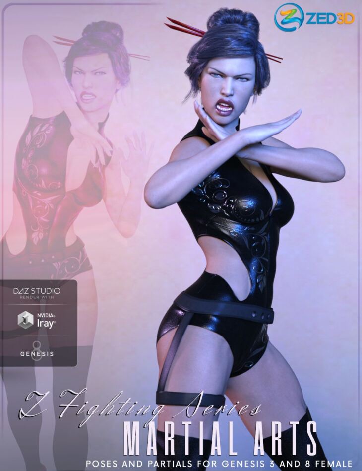 Z Fighting Series: Martial Arts – Poses and Partials for Genesis 3 and 8 Female_DAZ3DDL