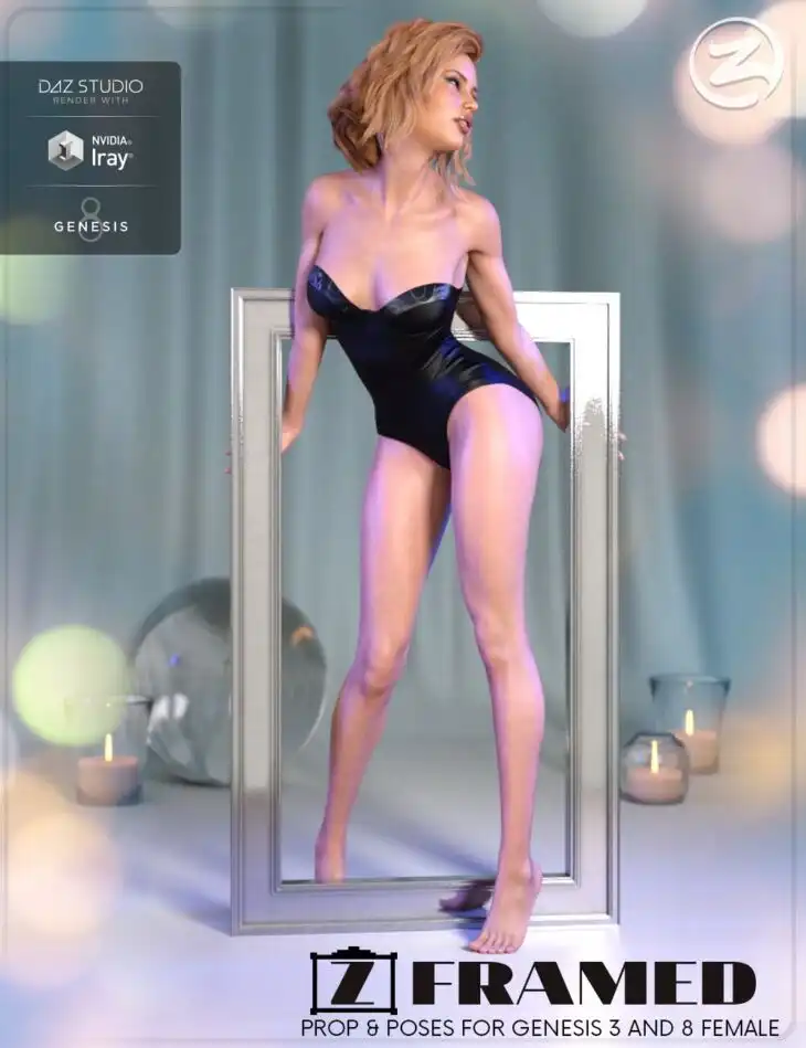 Z Framed – Prop and Poses for Genesis 3 and 8 Female_DAZ3DDL