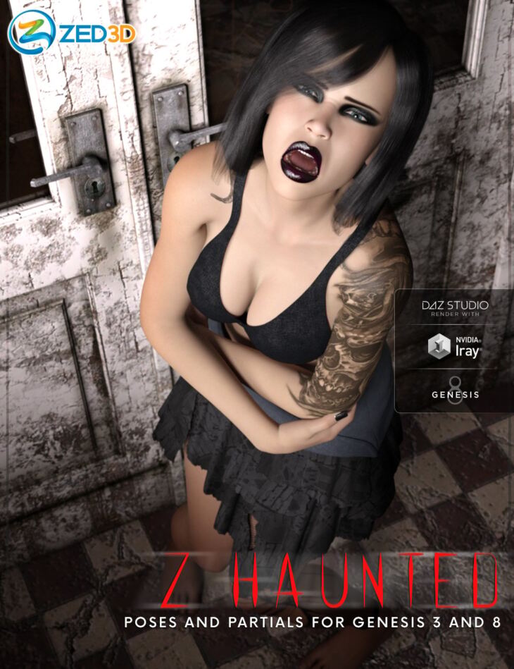 Z Haunted – Poses and Partials for Genesis 3 and 8_DAZ3D下载站