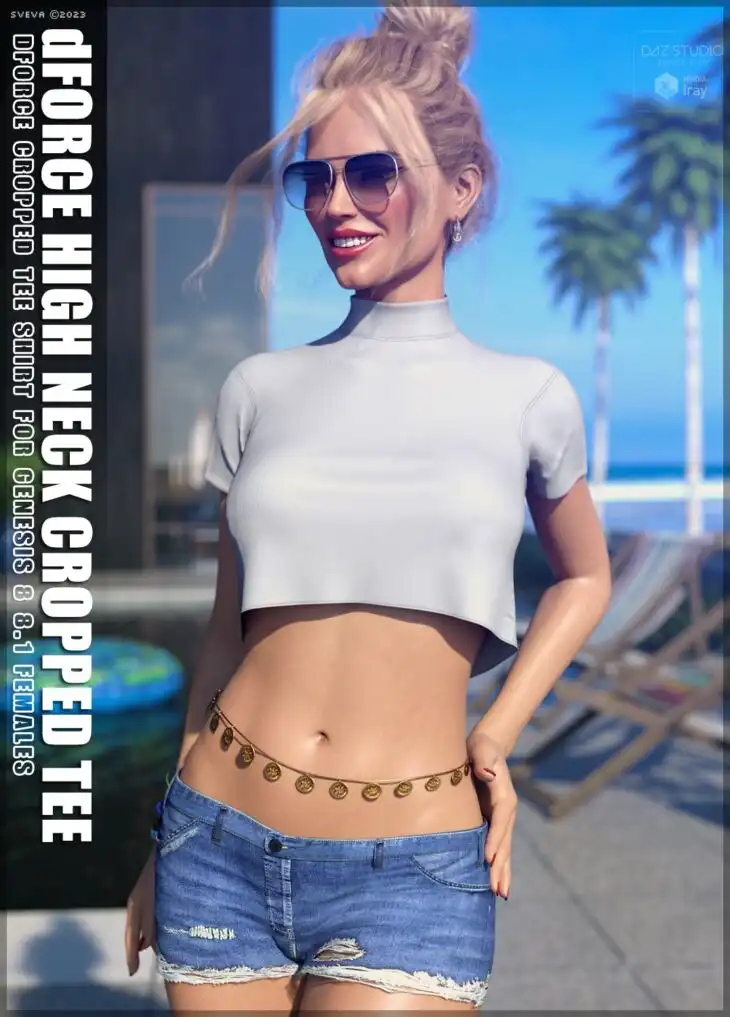 dForce High Neck Cropped Tee G8G8.1F_DAZ3DDL