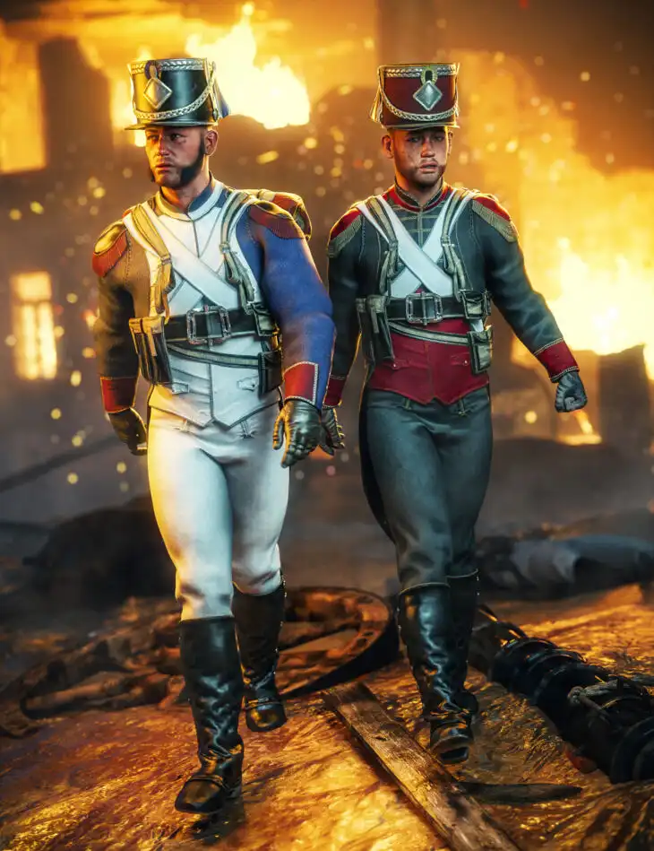 dForce Infantry Outfit Texture Add-On_DAZ3D下载站