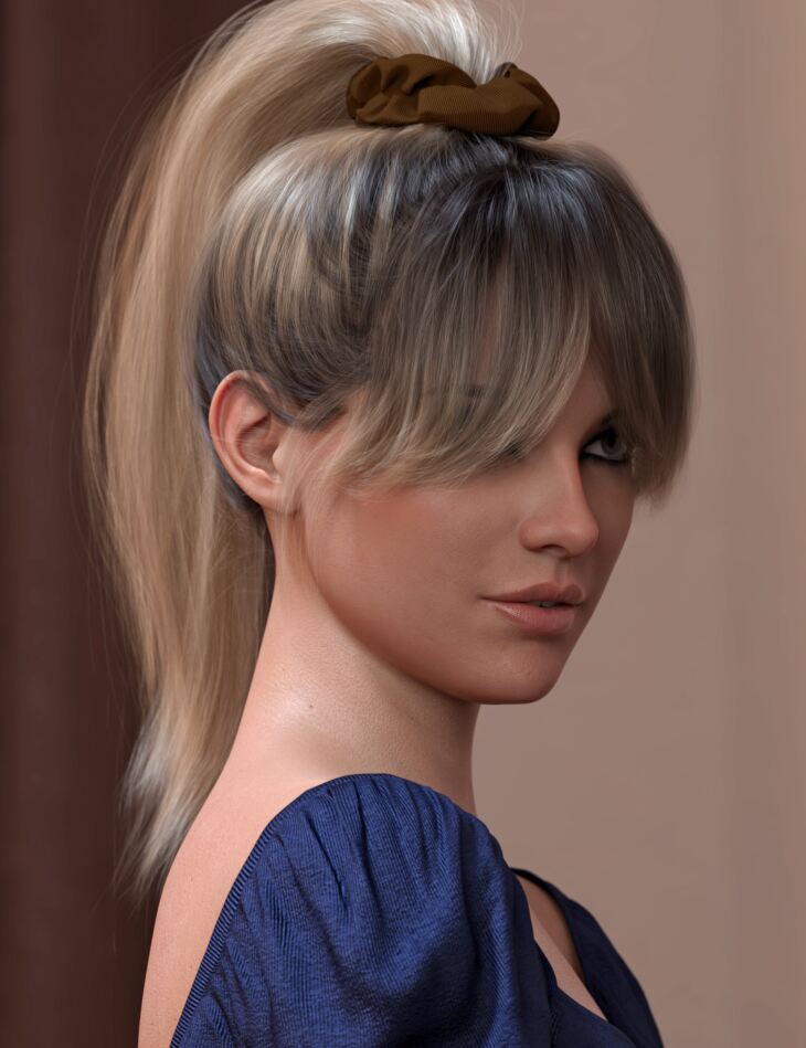 4-in-1 Buns and Ponytail Hair Textures_DAZ3D下载站
