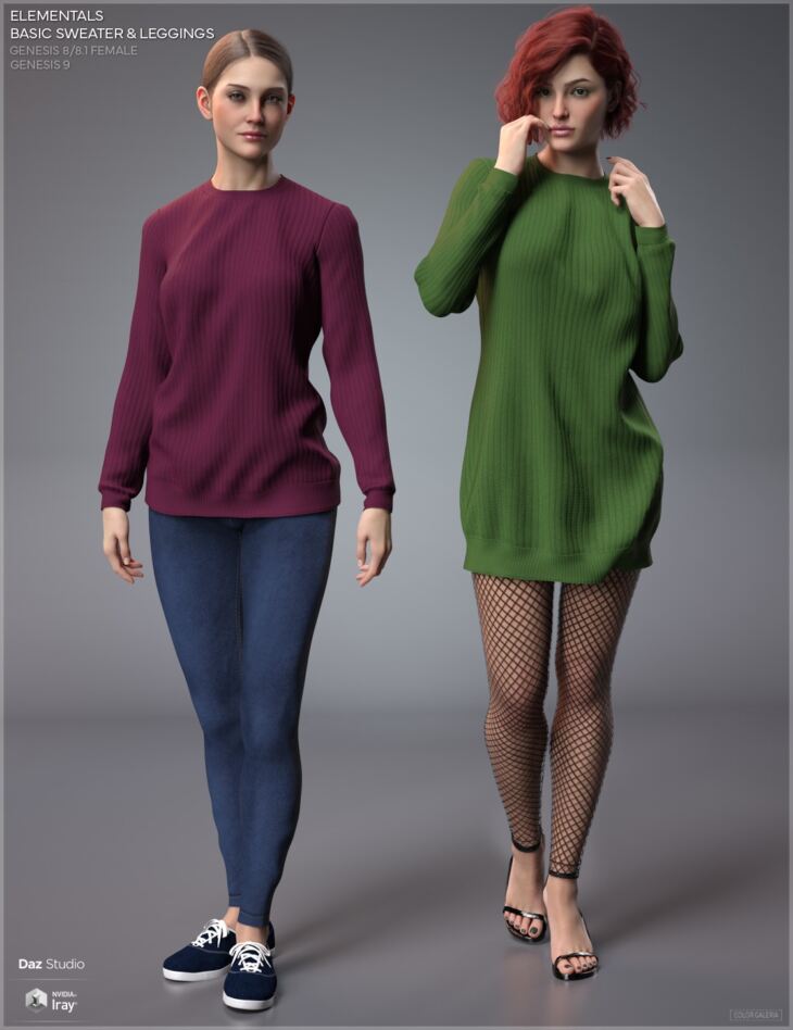 CGI Elementals – Basic Sweater & Leggings for Genesis 8-8.1F and Genesis 9_DAZ3DDL