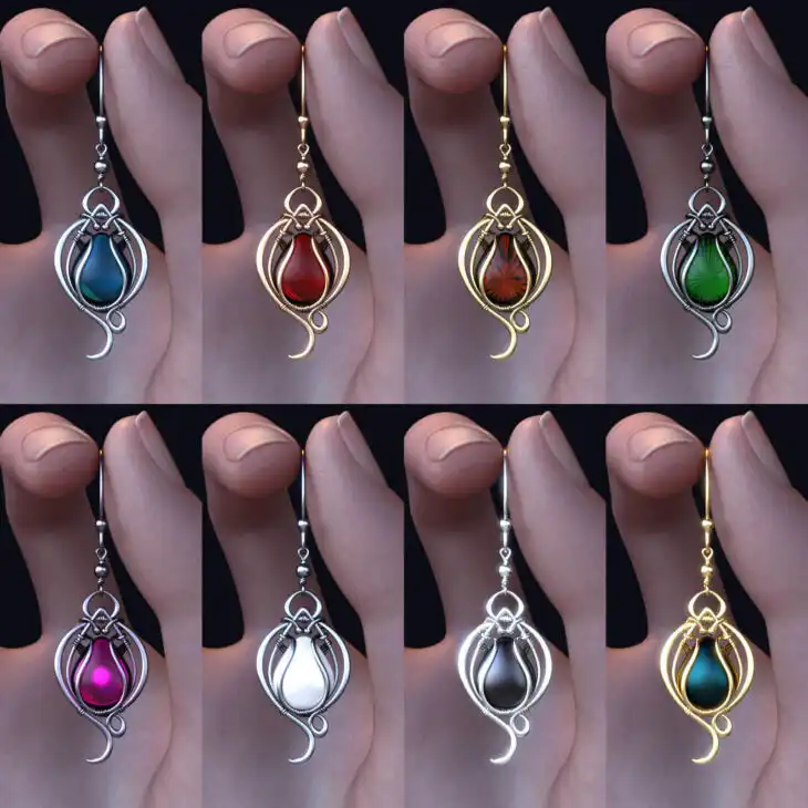 Caeli Earrings for Genesis 8 and 8.1 Female_DAZ3D下载站