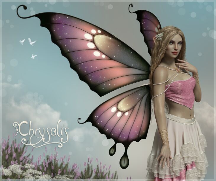 Chrysalis Wings for G8F, G8.1F and Genesis 9_DAZ3D下载站