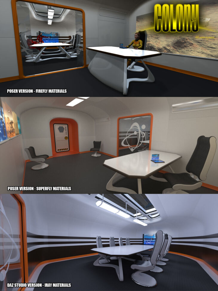 Colony Briefing Room for Poser and DS_DAZ3D下载站