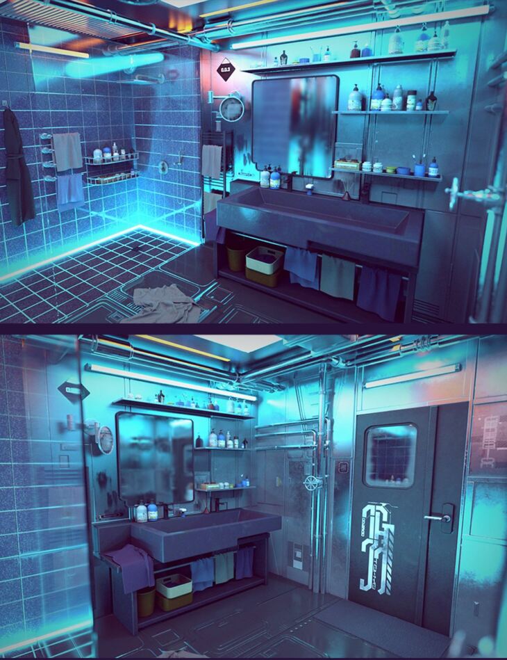 Cyberpunk Condo Bathroom_DAZ3DDL